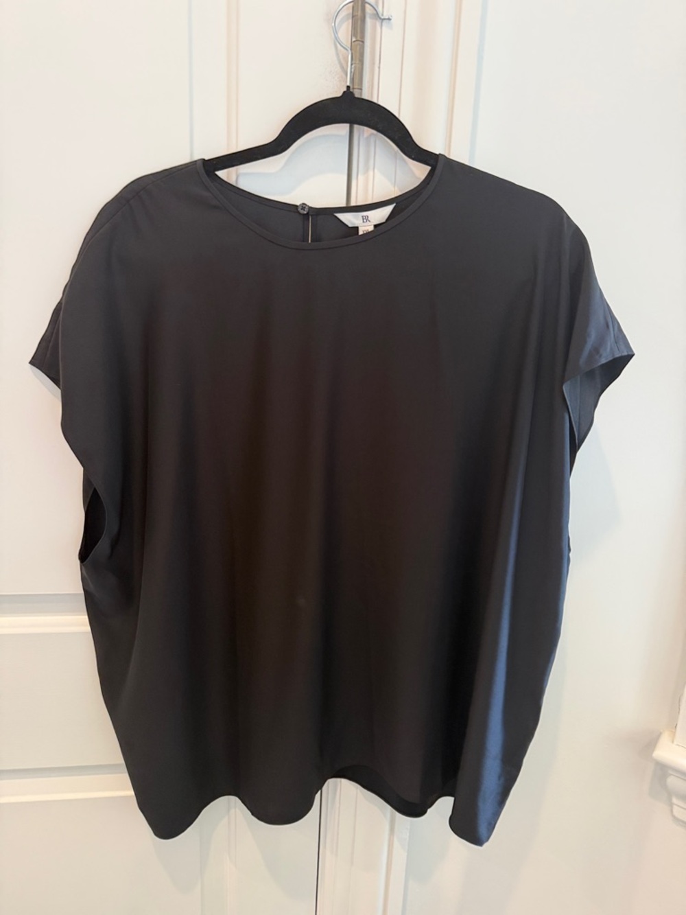Banana Republic Essential Silk Top XXL Black NWT